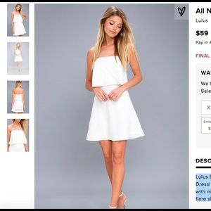 Lulu’s White Strapless Dress